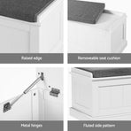 Artiss 140cm fluted storage ottoman blanket box, grey faux linen, image 6