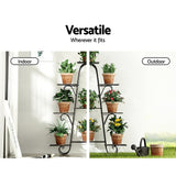 Artiss Plant Stand 9 Tier Metal Flower Pot Shelf Black - Rear View