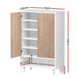 Artiss Shoe Rack Cabinet 24 Pairs 6-tier White - Top-Down View