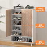 Artiss Shoe Rack Cabinet 24 Pairs 6-tier White - Close-Up Angle