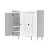 Artiss Shoe Rack Cabinet Storage Cupboard Adjustable Shelf White - Front View