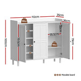 Artiss Shoe Rack Cabinet Storage Cupboard Adjustable Shelf White - Top-Down View