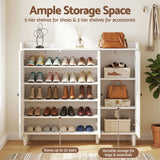 Artiss Shoe Rack Cabinet Storage Cupboard Adjustable Shelf White - Close-Up Angle