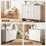 Artiss Shoe Rack Cabinet Storage Cupboard Adjustable Shelf White - Extra Image