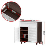 Artiss Shoe Rack Cabinet Shoes Storage Drawer 16 Pairs - Top-Down View