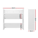 Artiss Shoe Rack 2-tier 12 Pairs Wall Mounted x2 - White - Side View