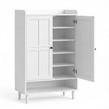 Artiss Shoe Rack Cabinet Storage Cupboard 3 Adjustable Shelves White - Front View