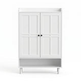 Artiss Shoe Rack Cabinet Storage Cupboard 3 Adjustable Shelves White - 45-Degree Angle