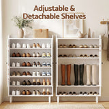 Artiss Shoe Rack Cabinet Storage Cupboard 3 Adjustable Shelves White - Rear View
