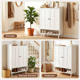 Artiss Shoe Rack Cabinet Storage Cupboard 3 Adjustable Shelves White