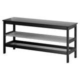 Artiss Shoe Rack Cabinet Bamboo Bench 10 Paris Black - Close-Up Angle