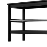 Artiss Shoe Rack Cabinet Bamboo Bench 10 Paris Black - Side View