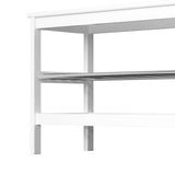 Artiss Shoe Rack Cabinet Bamboo Bench 10 Paris White - Side View