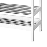 Artiss Shoe Rack Cabinet Bamboo Bench 10 Paris White - Top-Down View
