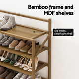 Artiss Shoe Rack 6-tier 18 Pairs Foldable - Low Angle