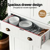 Artiss Buffet Sideboard Cupboard Cabinet White - Close-Up Angle