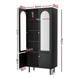 Artiss Buffet Sideboard Cupboard Cabinet Black - Top-Down View