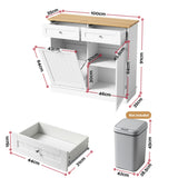 Artiss Buffet Sideboard Cabinet Kitchen Tilt Out Bin Holder Storage Cupboard - Side View