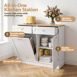 Artiss Buffet Sideboard Cabinet Kitchen Tilt Out Bin Holder Storage Cupboard - 45-Degree Angle