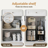 Artiss Buffet Sideboard Cabinet Kitchen Tilt Out Bin Holder Storage Cupboard - Close-Up Angle