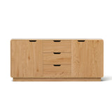 Artiss Buffet Sideboard Cabinet Storage Kitchen Cupboard Drawers Round Edge Oak - Top-Down View