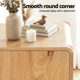 Artiss Buffet Sideboard Cabinet Storage Kitchen Cupboard Drawers Round Edge Oak - Close-Up Angle