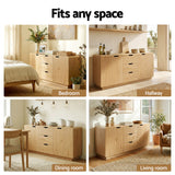 Artiss Buffet Sideboard Cabinet Storage Kitchen Cupboard Drawers Round Edge Oak - Extra Image