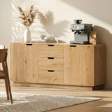 Artiss Buffet Sideboard Cabinet Storage Kitchen Cupboard Drawers Round Edge Oak - Extra Image