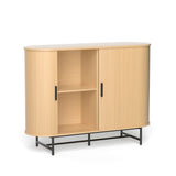 Artiss Buffet Sideboard Cupboard Cabinet Sliding Doors Pantry Storage Oak PIIA - Front View