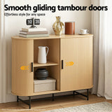 Artiss Buffet Sideboard Cupboard Cabinet Sliding Doors Pantry Storage Oak PIIA - 45-Degree Angle