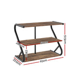 Artiss Shoe Rack Cabinet Shoe Storage Stand 3 Tiers Black - Front View