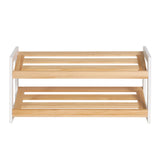 Artiss Shoe Rack 2 Tier 6 Pairs White Kara - Side View