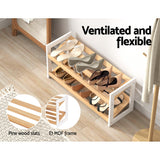 Artiss Shoe Rack 2 Tier 6 Pairs White Kara - 45-Degree Angle