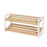 Artiss Shoe Rack 2 Tier 6 Pairs White Kara - Close-Up Angle