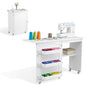 Artiss Folding Sewing Table Sewing Machine Desk Multi-functional Rolling Work Table Craft Station