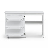 Artiss Folding Sewing Table Sewing Machine Desk Multi-functional Rolling Work Table Craft Station - Top-Down View