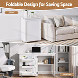 Artiss Folding Sewing Table Sewing Machine Desk Multi-functional Rolling Work Table Craft Station - 45-Degree Angle