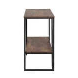 Artiss Console Table 106CM 2-tier Walnut Cora - 45-Degree Angle