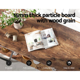 Artiss Console Table 106CM 2-tier Walnut Cora - Close-Up Angle