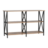 Artiss Console Table 120CM 3-tier Walnut Xiah - Side View