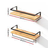 Artiss Floating Wall Shelf Set of 2 - Front View