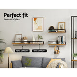 Artiss Floating Wall Shelf Set of 2 - Rear View