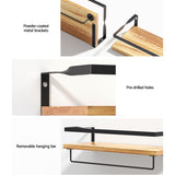 Artiss Floating Wall Shelf Set of 2 - Close-Up Angle