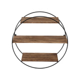 Artiss Floating Wall Shelf Round 3-Tier - Side View