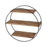 Artiss Floating Wall Shelf Round 3-Tier - Top-Down View