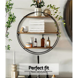Artiss Floating Wall Shelf Round 3-Tier - Rear View