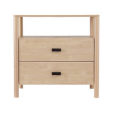 Artiss Bedside Table Nightstand 2 Drawers - Pine - 45-Degree Angle