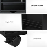 Artiss Bedside Table USB Charging with LED Adjustable Laptop Tray - TALA - Rear View