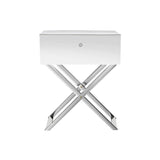 Artiss Mirrored Bedside Table Drawers Side Table Storage Nightstand Silver MOCO - Side View