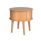 Artiss Bedside Table Drawers Curved Side End Table Storage Nightstand Oak ENZO - Close-Up Angle